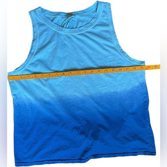 Z by Zella Sleeveless Open Tie Back Blue Tie Dye Relaxed Fit Tank Top. Large. - Picture 4 of 7
